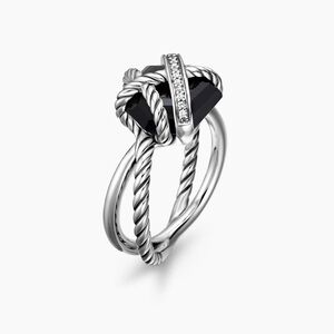 David Yurman cable wrap ring.  Elegant Black and Silver Knot Ring